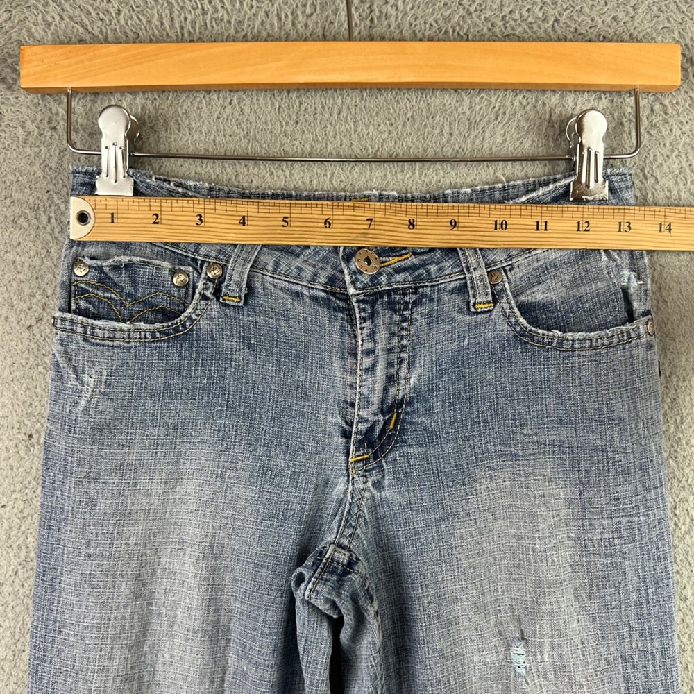 AB jeans Y2K Low Rise Bootcut Distressed Heart Pockets Y2K Denim - Picture 5 of 10